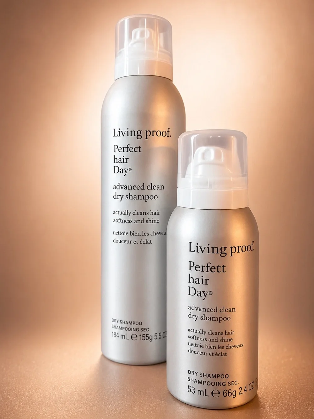 Living Proof Perfect Hair Day Advanced Clean Dry Shampoo Spray, 5.5 oz & 2.4 oz